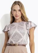 Blusa Geomtrico Listrado em Canelado