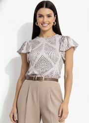 Blusa Geom�trico Listrado em Canelado