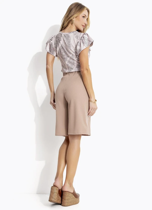 Quintess - Blusa Geométrico Listrado em Canelado 3