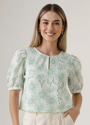 Fakini - Blusa Girasol Verde - FAKINI