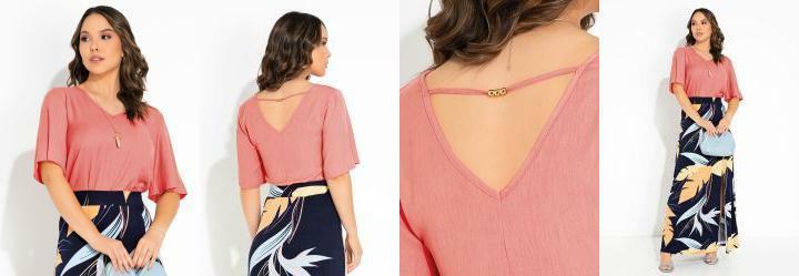 Blusa Goiaba com Manga Ampla Rovitex
