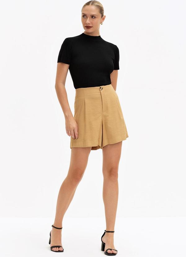 Principessa - Blusa Gola Alta de Tricot Manga Curta Preta Elfi 3