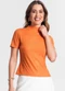 Rovitex - Blusa Gola Alta em Ribana Canelada Preto - variação: Laranja