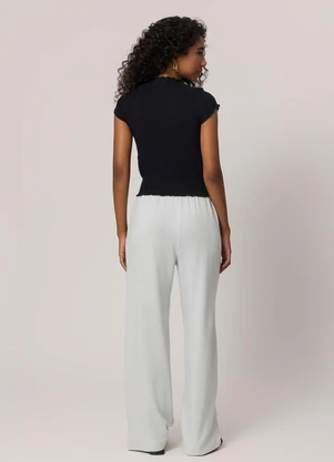 Sofie - Blusa Gola Alta em Ribana Preto - SOFIE