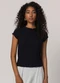 Sofie - Blusa Gola Alta em Ribana Preto - variação: Preto