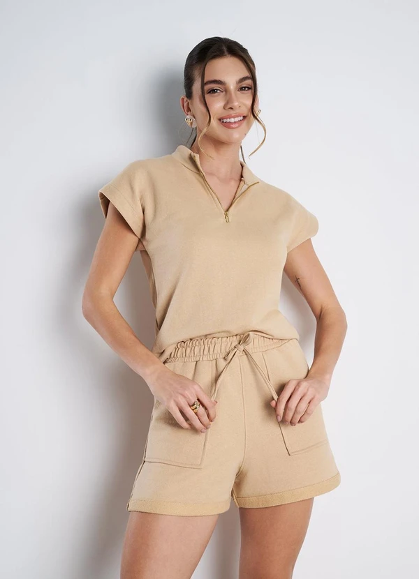 Meu Jeans - Blusa Gola Alta Moletinho Cappuccino 4