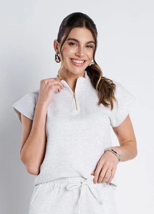 Meu Jeans - Blusa Gola Alta Moletinho Mescla Banana - MEU JEANS