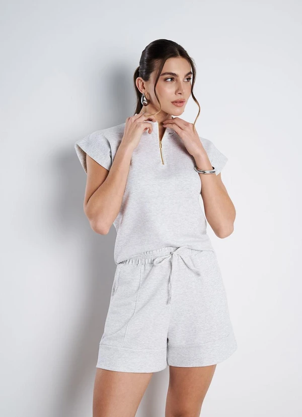 Meu Jeans - Blusa Gola Alta Moletinho Mescla Banana 4