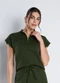 Meu Jeans - Blusa Gola Alta Moletinho Preto - variação: Verde Militar