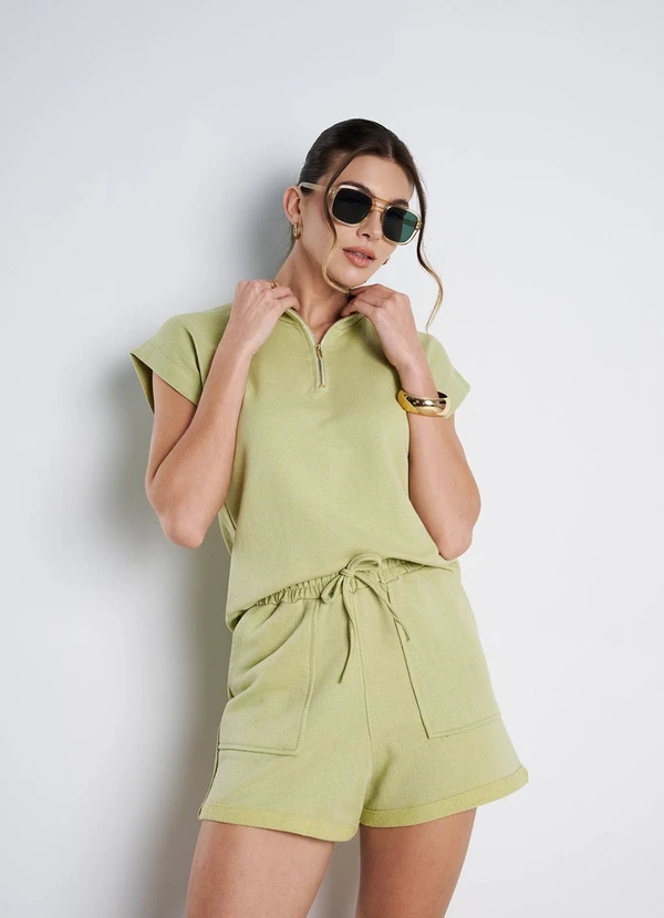 Meu Jeans - Blusa Gola Alta Moletinho Verde Oliva 4