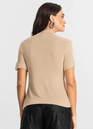 Endless - Blusa Gola Alta Viscotrico Básica Marrom - ENDLESS