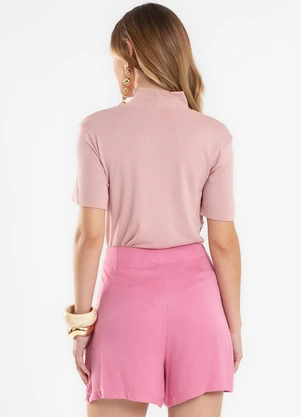 Endless - Blusa Gola Alta Viscotrico Básica Rosa - ENDLESS
