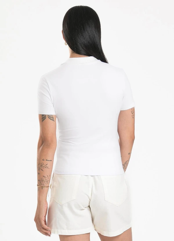 Cativa - Blusa Gola Polo em Cotton Branco 2