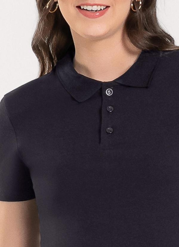 Cativa - Blusa Gola Polo em Cotton Preto 3