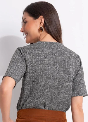 Quintess - Blusa Grafite em Malha Tricô - QUINTESS