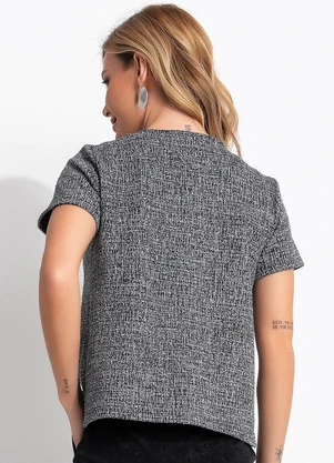Quintess - Blusa Grafite em Malha Tweed - QUINTESS