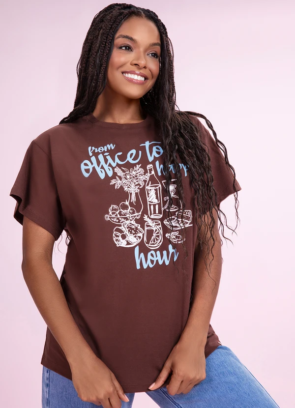 Angel - Blusa Happy Hour Marrom