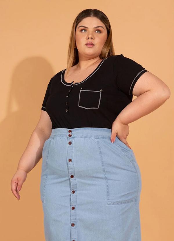 Outlet - Blusa Henley Preta 3