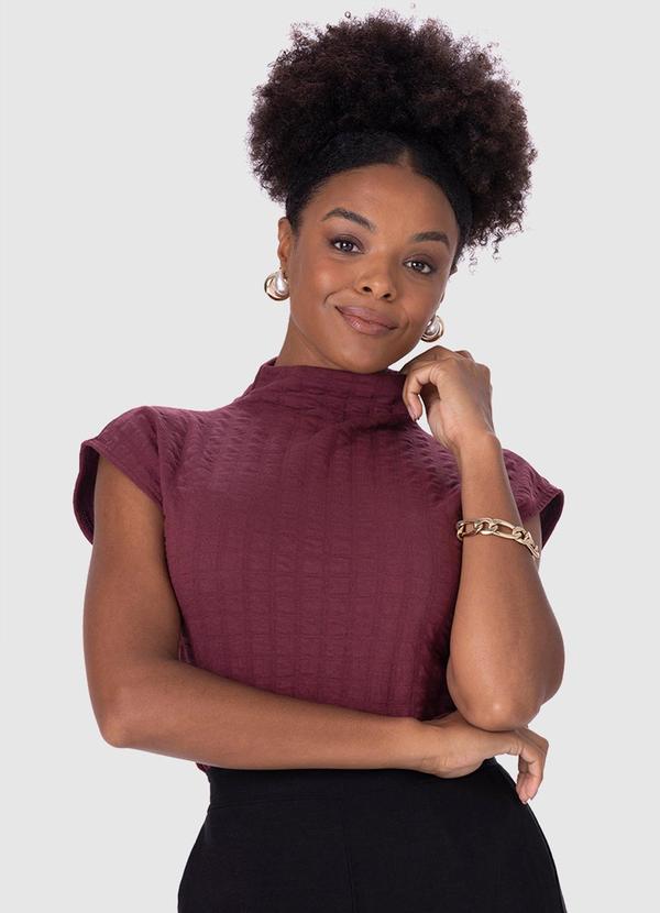 Malwee - Blusa Jacquard Texturizada Roxo
