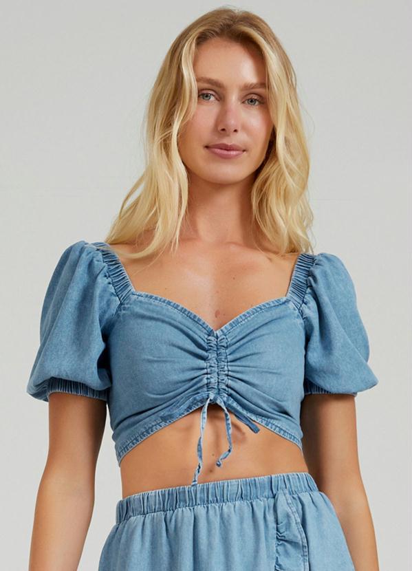 Lunender - Blusa Jeans Azul