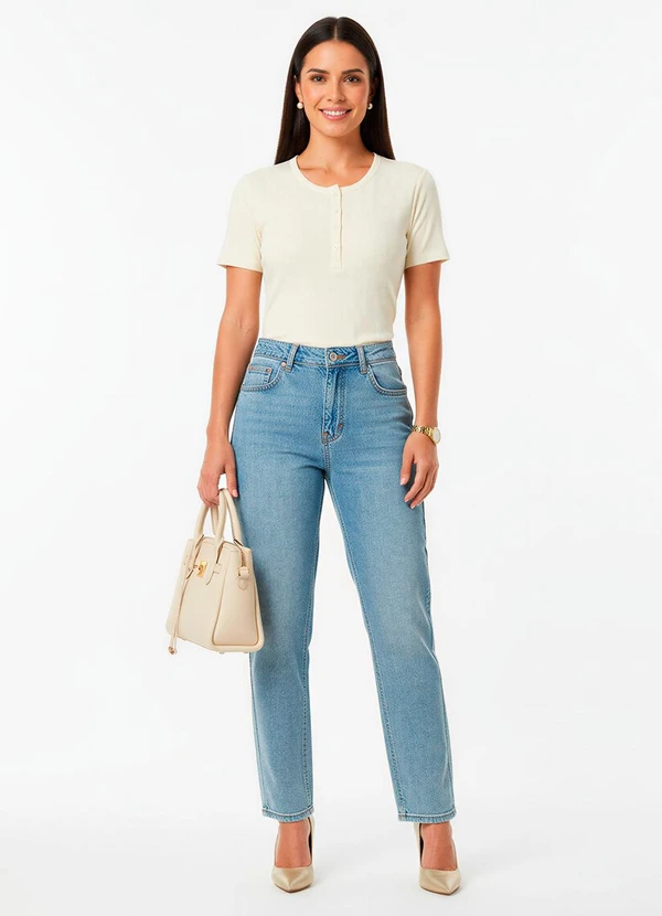 Malwee - Blusa Justa Canelada com Abotoamento Off White 2