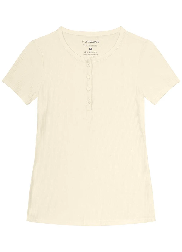 Malwee - Blusa Justa Canelada com Abotoamento Off White 4