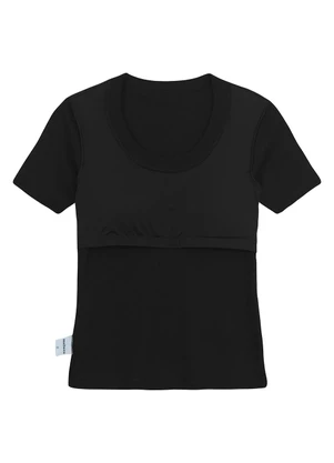 Malwee - Blusa Justa Canelada com Bojo Preto - MALWEE