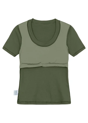 Malwee - Blusa Justa Canelada com Bojo Verde Musgo - MALWEE