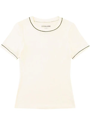 Malwee - Blusa Justa Canelada Off White - MALWEE