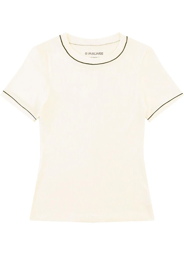 Malwee - Blusa Justa Canelada Off White