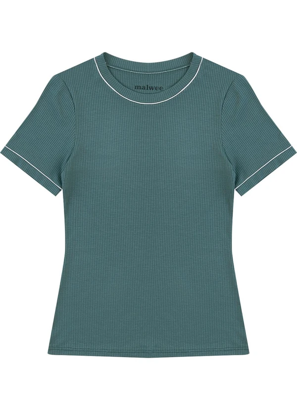 Malwee - Blusa Justa Canelada Verde  3