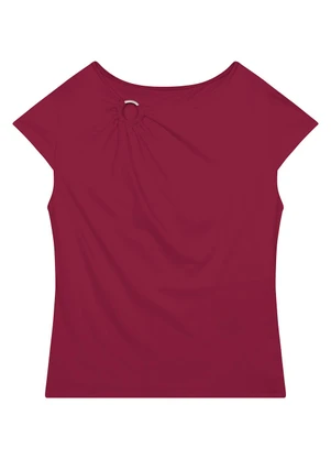 Enfim - Blusa Justa com Argola Bordô - ENFIM