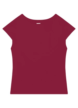 Enfim - Blusa Justa com Argola Bordô - ENFIM