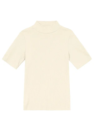 Enfim - Blusa Justa em Ribana Canelada Off White - ENFIM