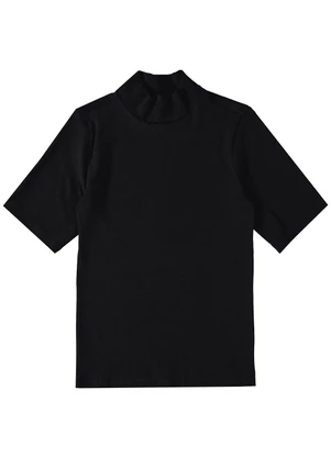 Enfim - Blusa Justa em Ribana Preto - ENFIM