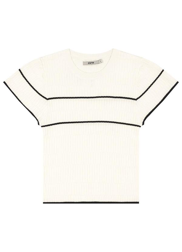 Enfim - Blusa Justa em Tricot Canelado Off White 3