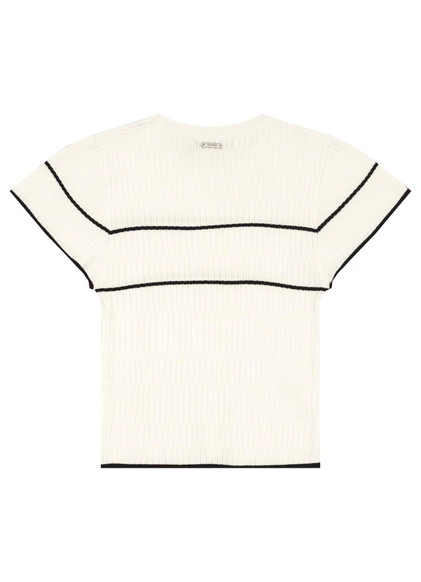 Enfim - Blusa Justa em Tricot Canelado Off White 4
