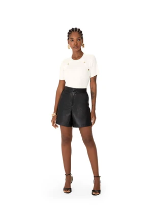 Enfim - Blusa Justa em Tricot Off White - ENFIM
