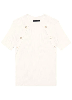 Enfim - Blusa Justa em Tricot Off White - ENFIM