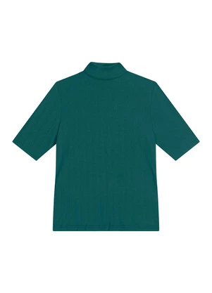 Enfim - Blusa Justa em Tricot Verde Petróleo - ENFIM