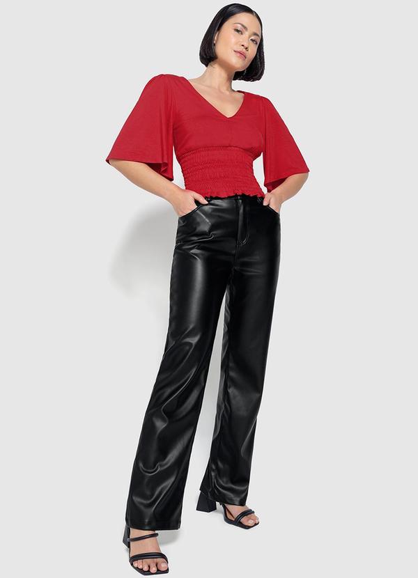 Enfim - Blusa Justa em Viscose Conforto Vermelho 2