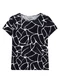 Malwee - Blusa Justa Geométrica Marrom - variação: Preto