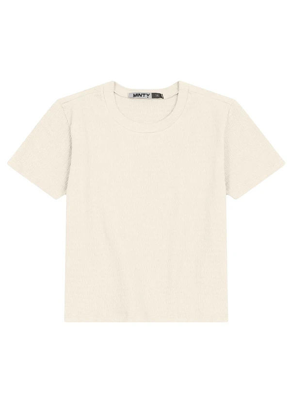Minty - Blusa Juvenil Feminina em Malha Anarruga Bege
