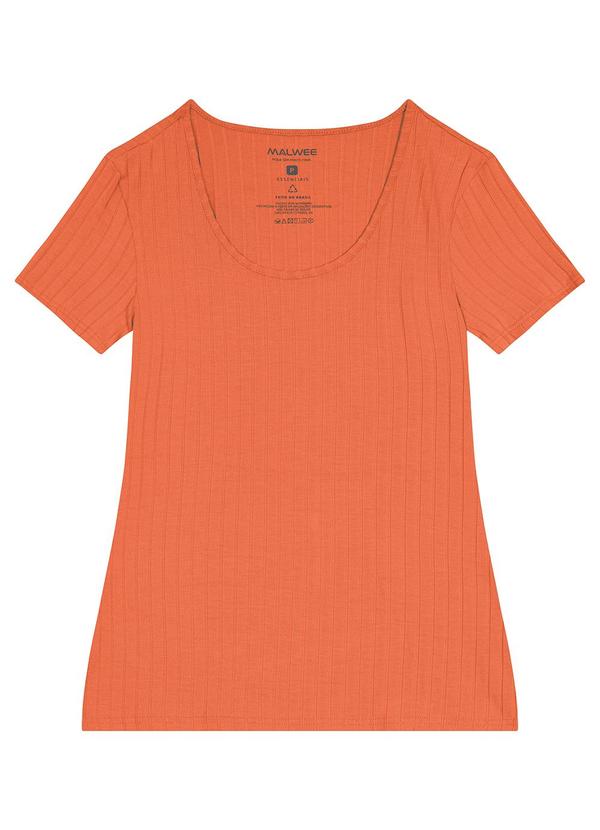 Malwee - Blusa Laranja Canelada em Viscose 3