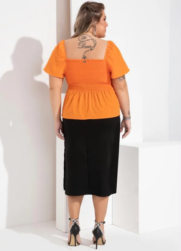 Quintess - Blusa Laranja com Drapeados 2