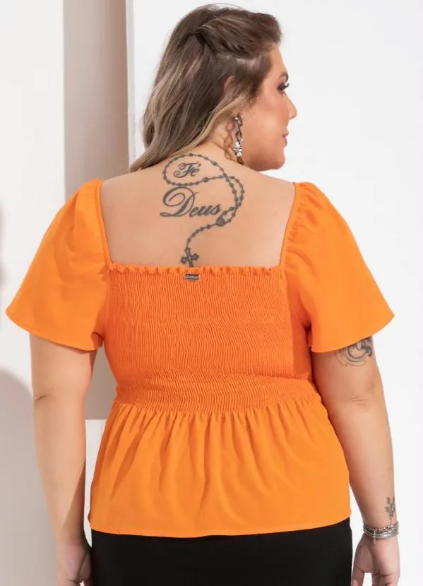 Quintess - Blusa Laranja com Drapeados 4
