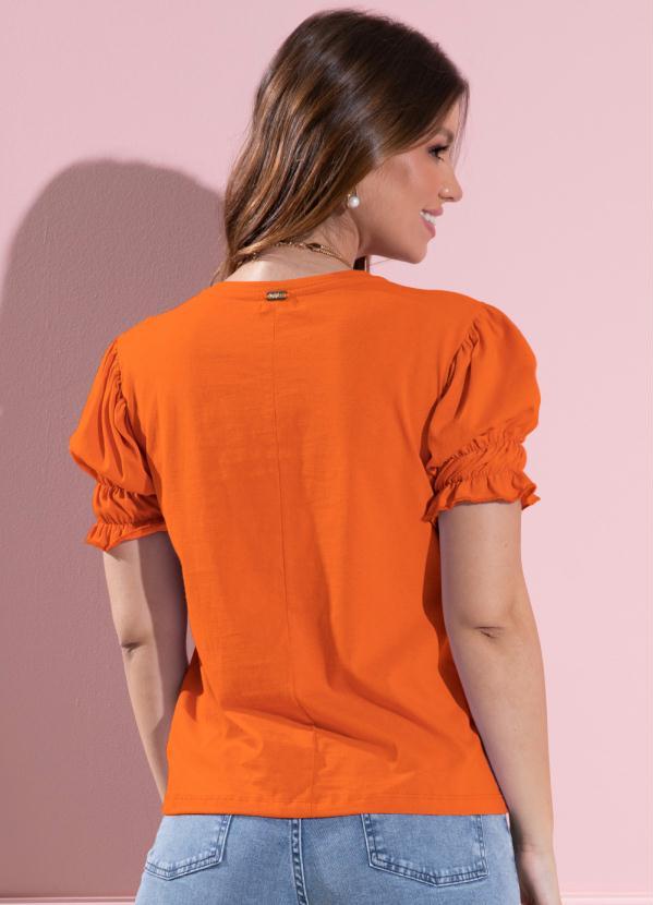 Quintess - Blusa Laranja com Elástico nas Mangas 2