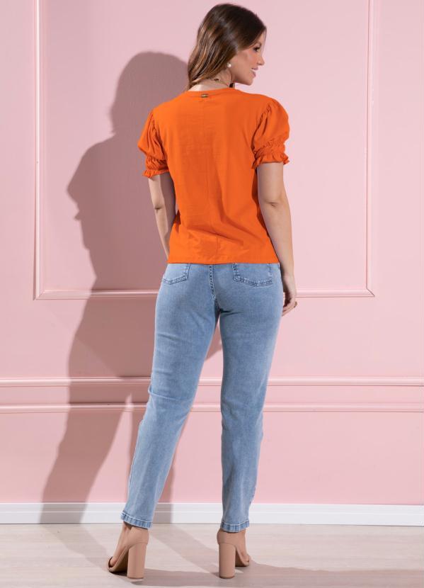 Quintess - Blusa Laranja com Elástico nas Mangas 4
