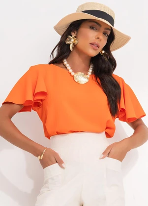 Quintess - Blusa Laranja em Alfaiataria - QUINTESS