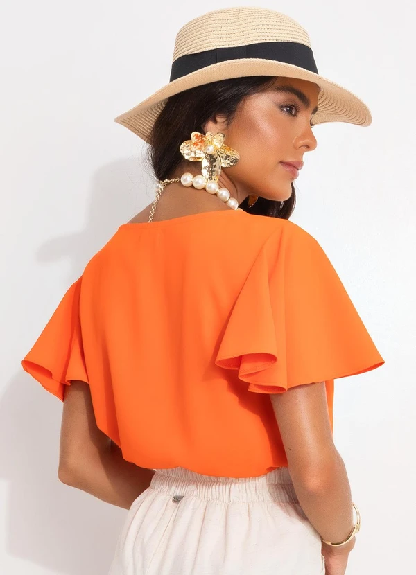 Quintess - Blusa Laranja em Alfaiataria 2